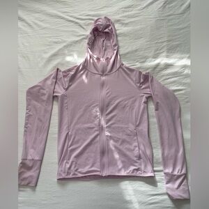 Uniqlo Jacket Hoodie Womens Long Sleeve Full Zip Pocket Thumbholes Pink